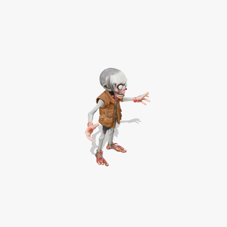 Zombie Character D Model  Low Mid HighPoly with PBR Textures